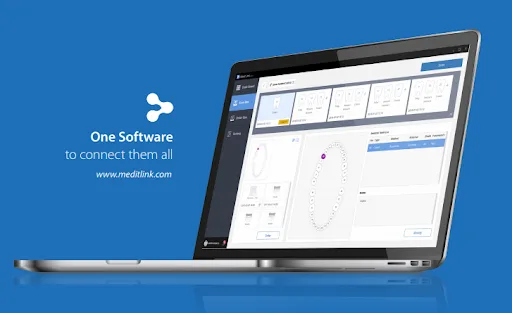 Medit software on laptop.